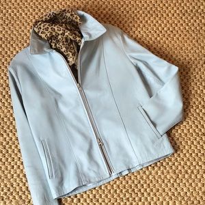 Carolina Blue Italian leather jacket